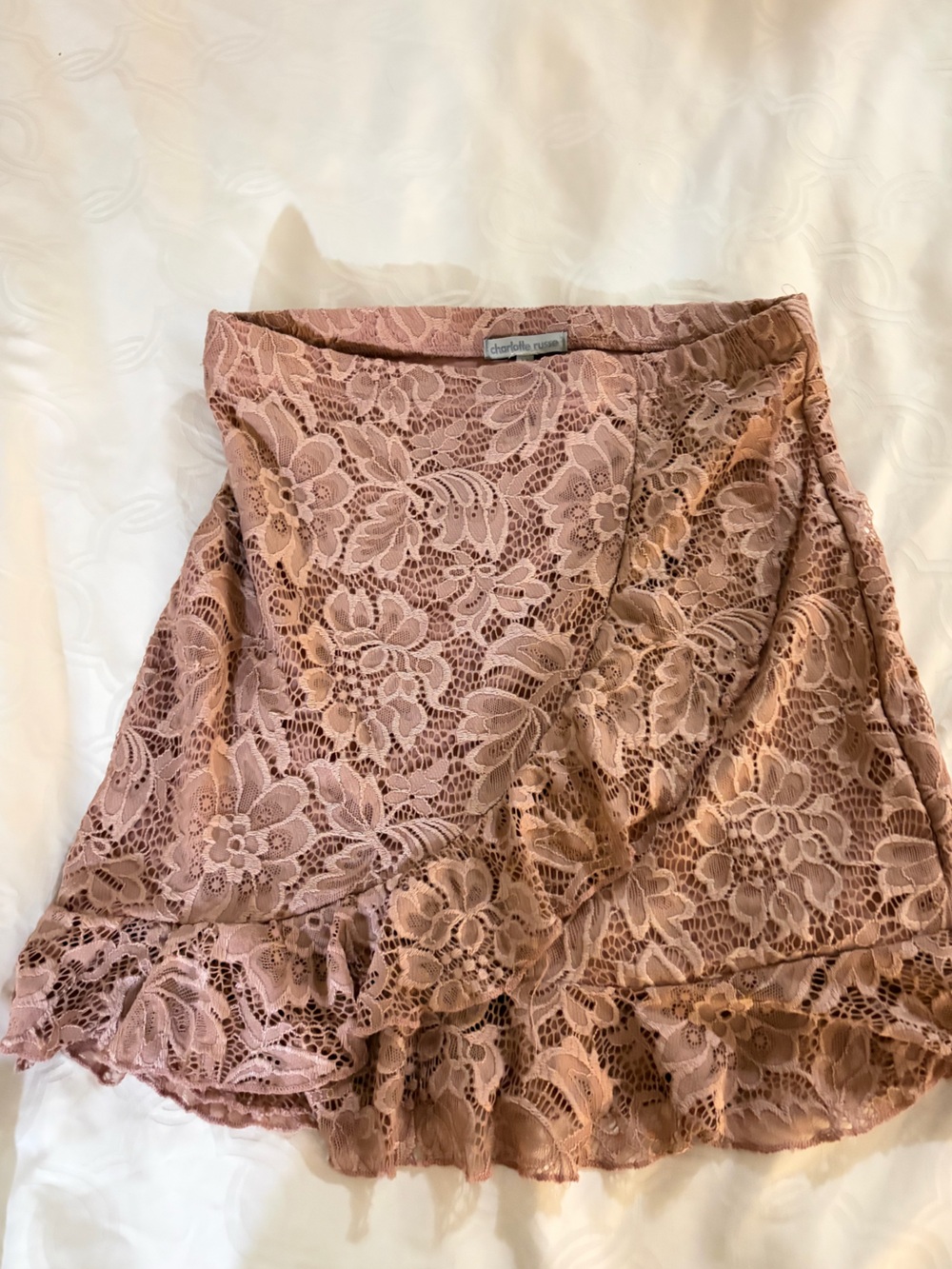 Lace Barbie core skirt in Dusty Rose -